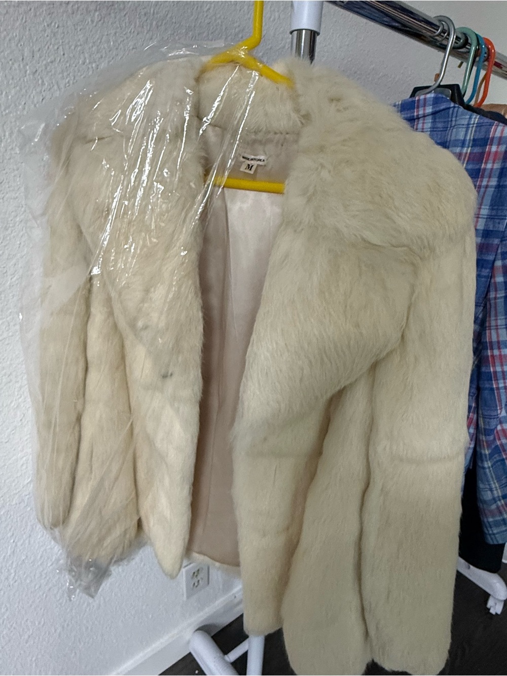Classic Cream Rabbit Fur Coat for Women